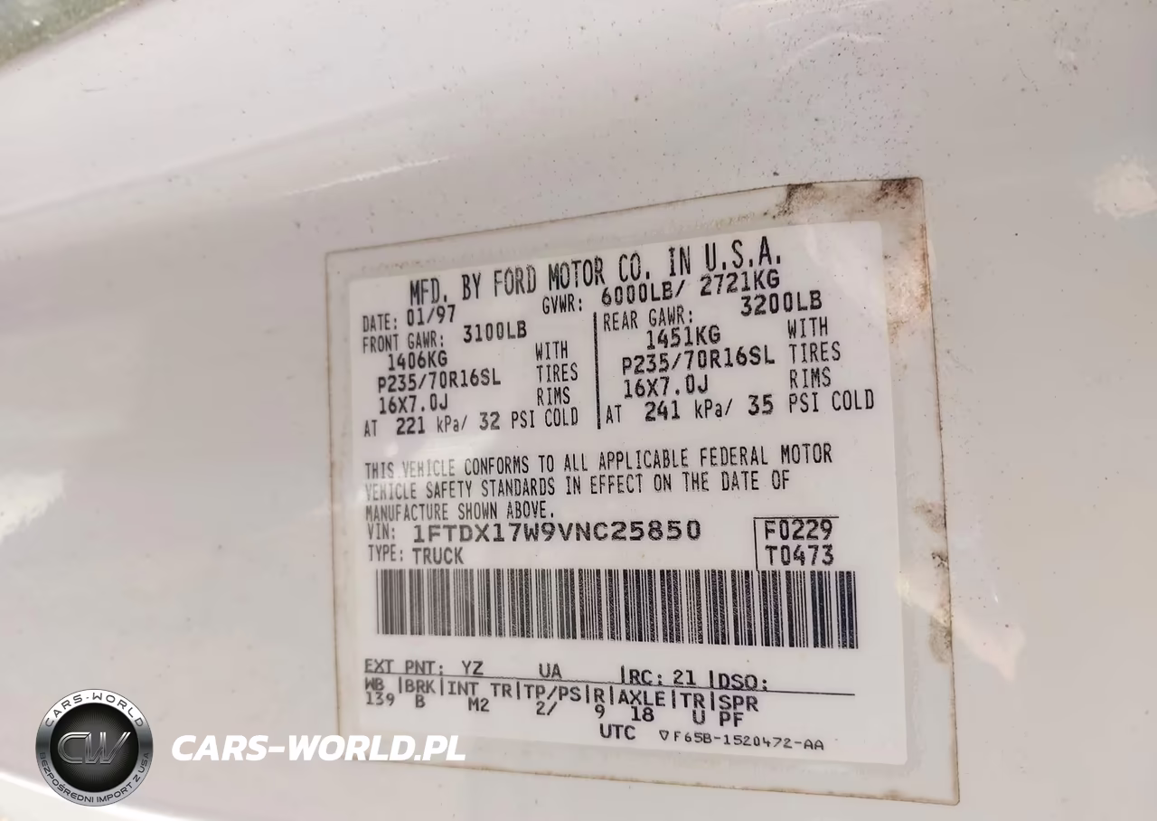 1997 Ford F-150 Lariat-Standard-Xl-Xlt VIN:1FTDX17W9VNC25850 - 9