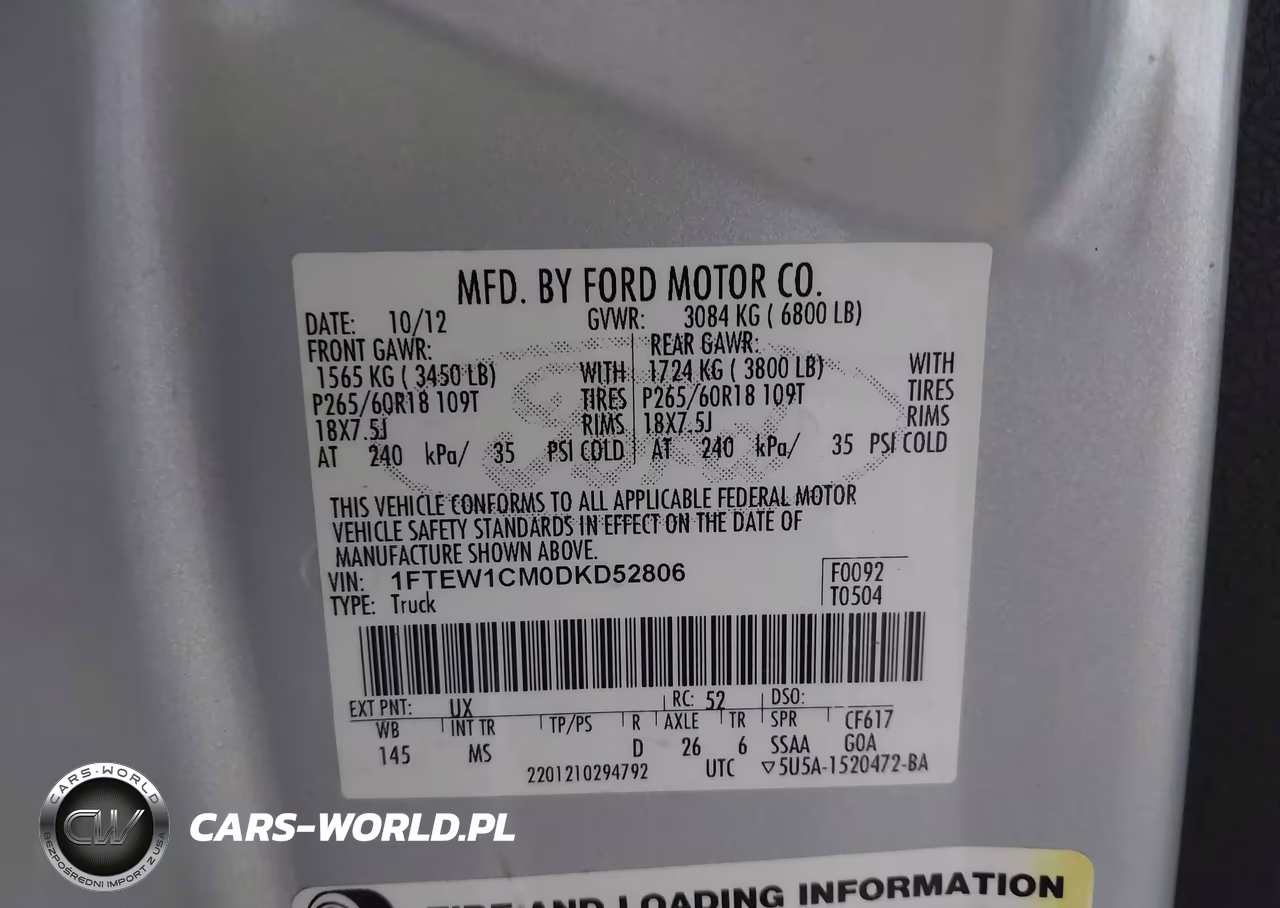 2013 Ford F150 Supercrew VIN:1FTEW1CM0DKD52806 - 9