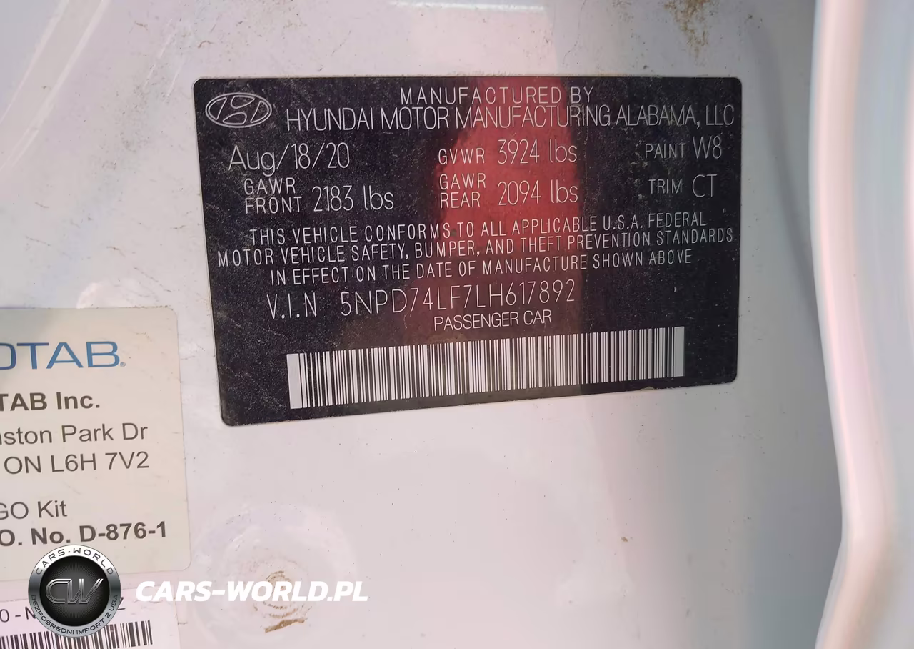2020 Hyundai Elantra Se VIN:5NPD74LF7LH617892 - 9