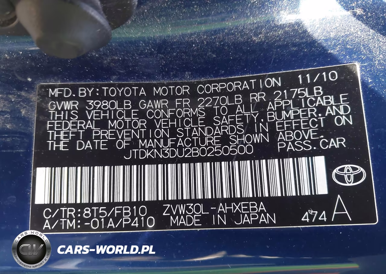 2011 Toyota Prius Two VIN:JTDKN3DU2B0250500 - 9