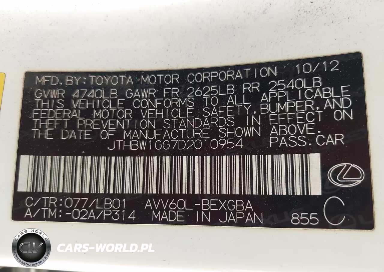 2013 Lexus Es 300H VIN:JTHBW1GG7D2010954 - 9