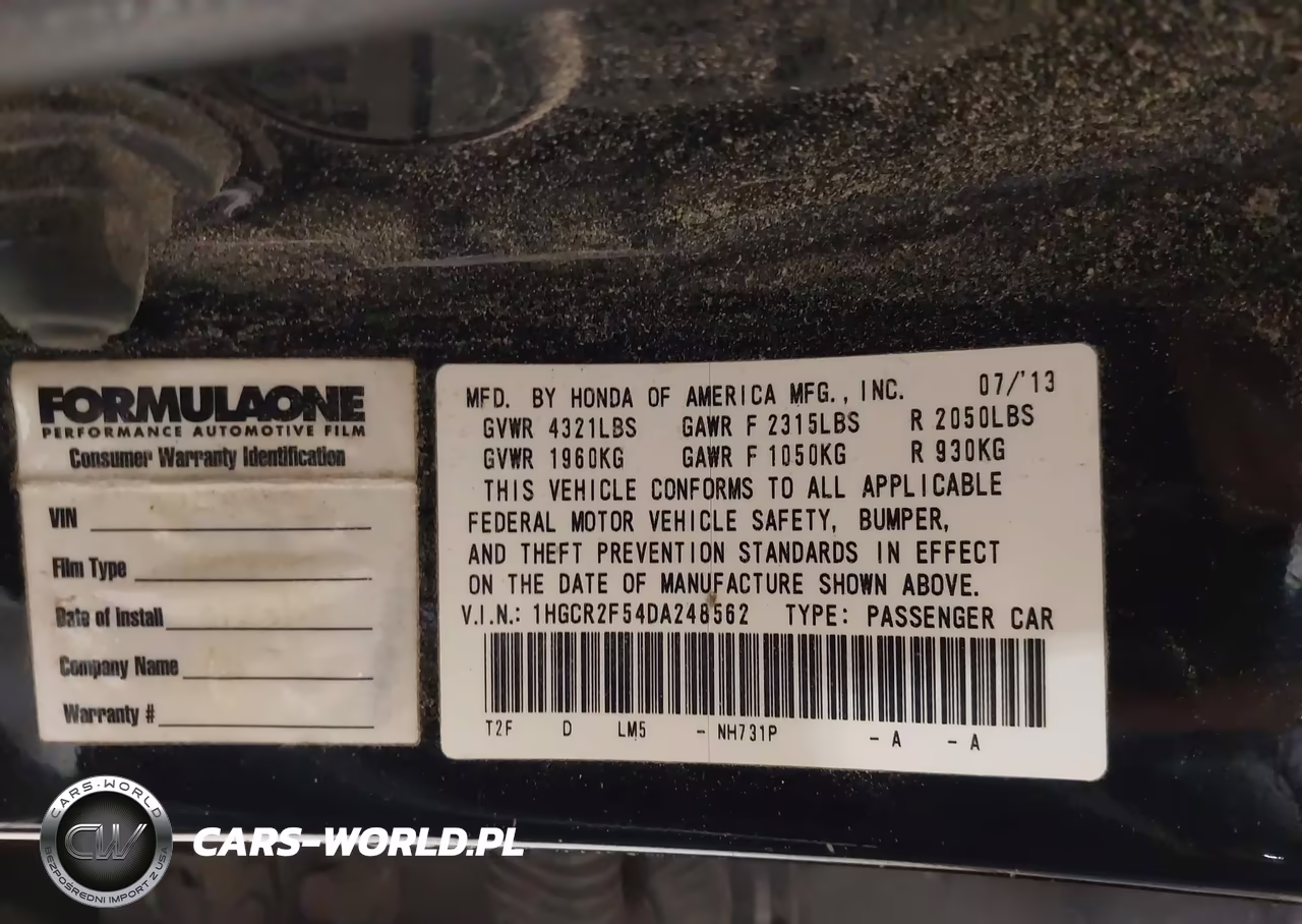 2013 Honda Accord Sport VIN:1HGCR2F54DA248562 - 9