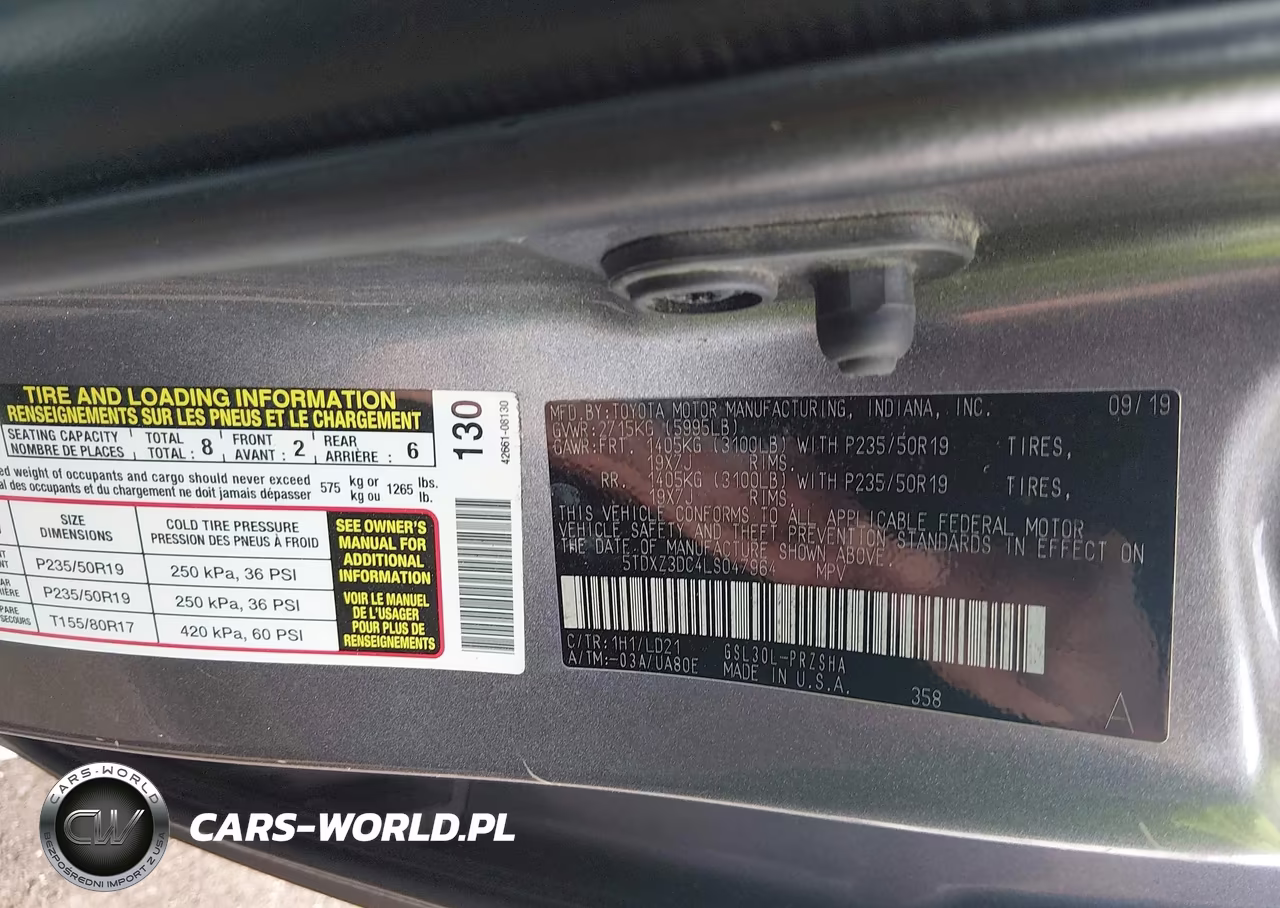2020 Toyota Sienna Se VIN:5TDXZ3DC4LS047964 - 9