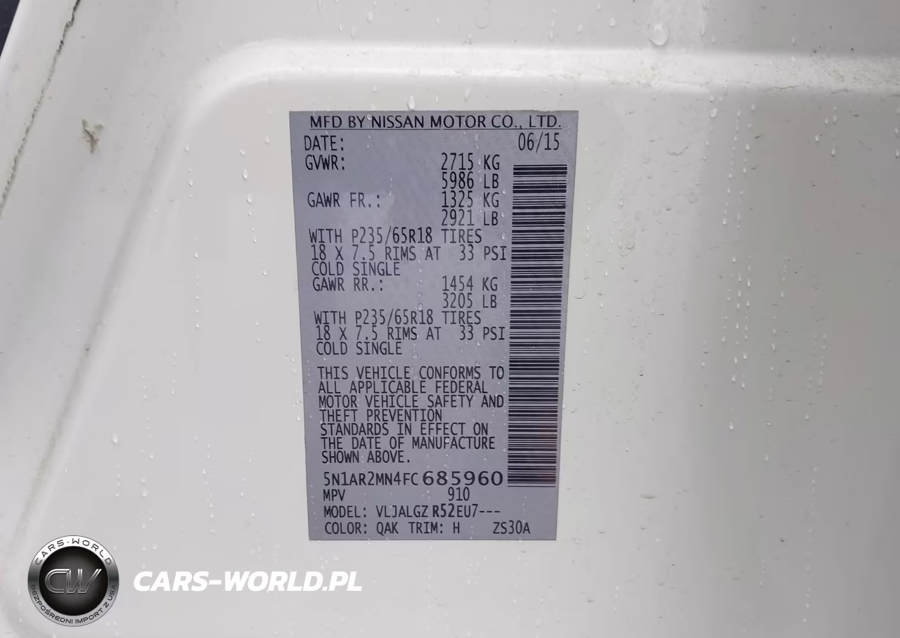 2015 Nissan Pathfinder Sl VIN:5N1AR2MN4FC685960 - 9