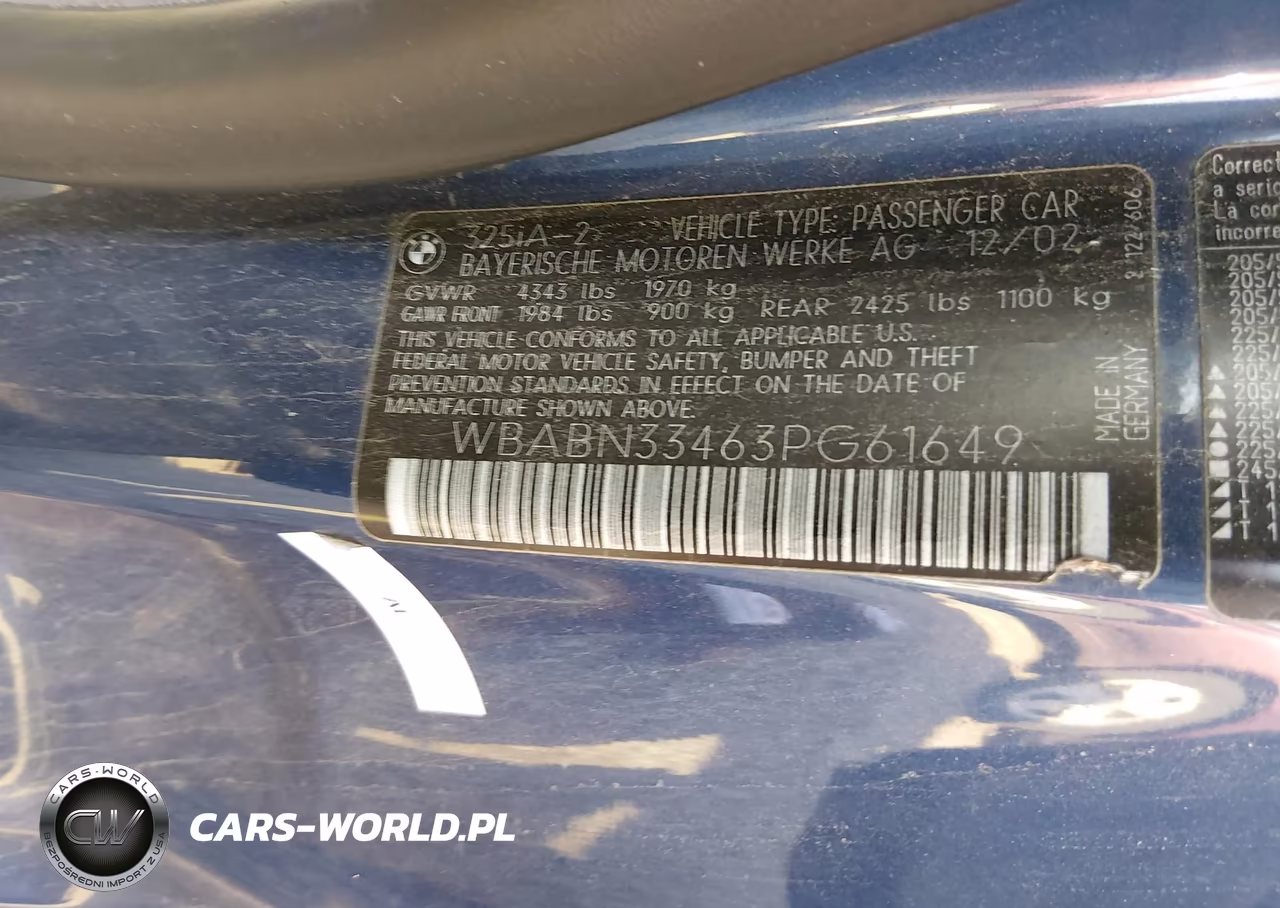 2003 BMW 325Ci VIN:WBABN33463PG61649 - 9