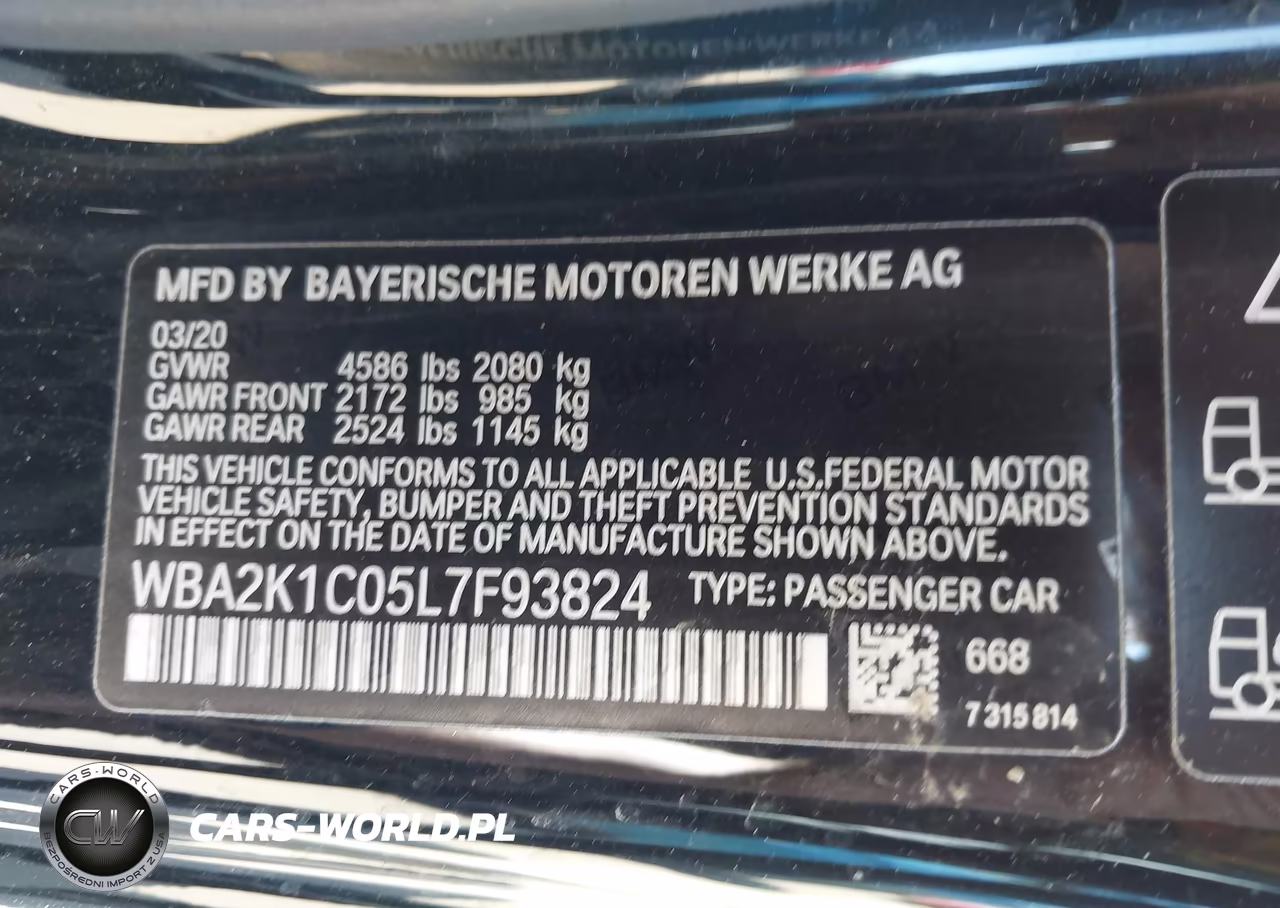 2020 BMW 230I xDrive VIN:WBA2K1C05L7F93824 - 9