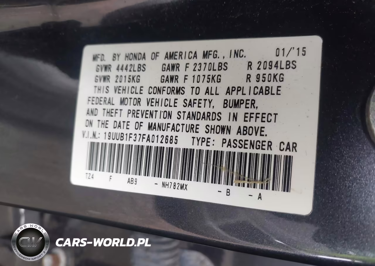 2015 Acura Tlx VIN:19UUB1F37FA012685 - 9
