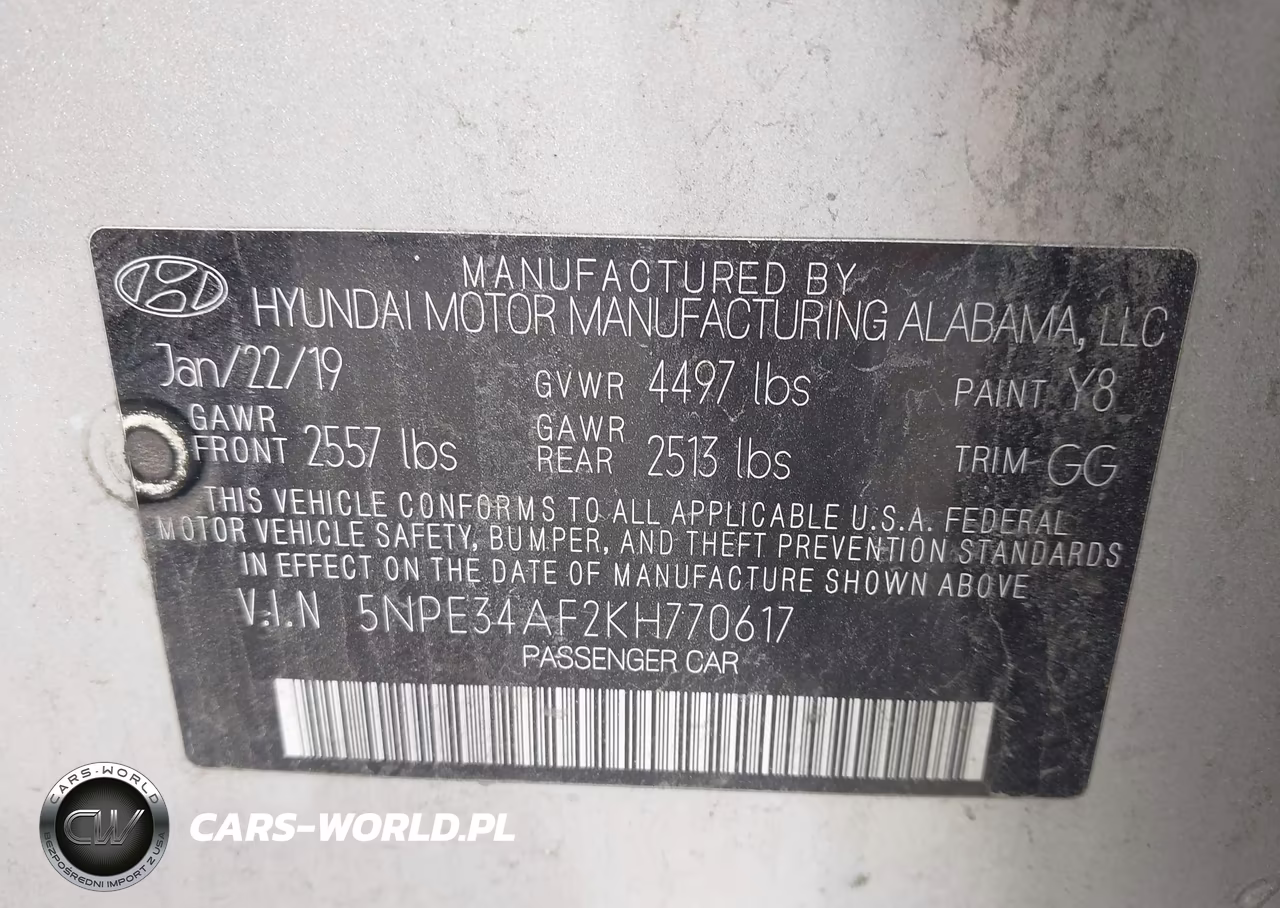2019 Hyundai Sonata Sel VIN:5NPE34AF2KH770617 - 9
