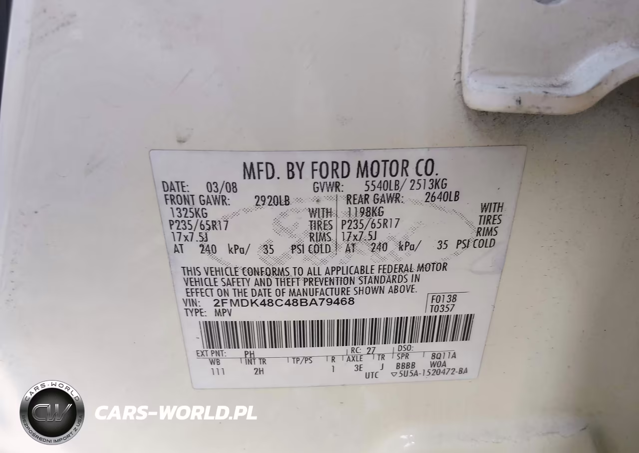 2008 Ford Edge Sel VIN:2FMDK48C48BA79468 - 9