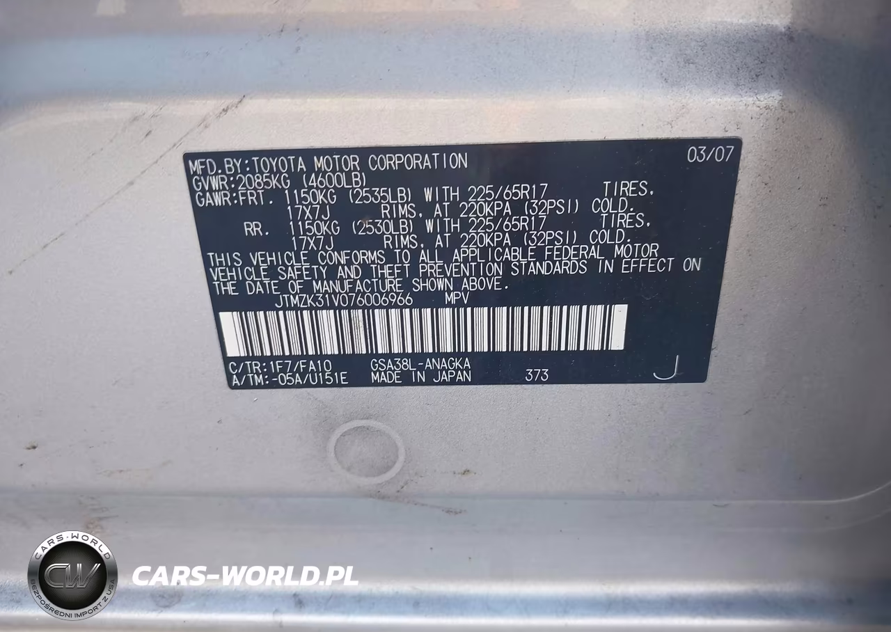 2007 Toyota Rav4 Limited V6 VIN:JTMZK31V076006966 - 9