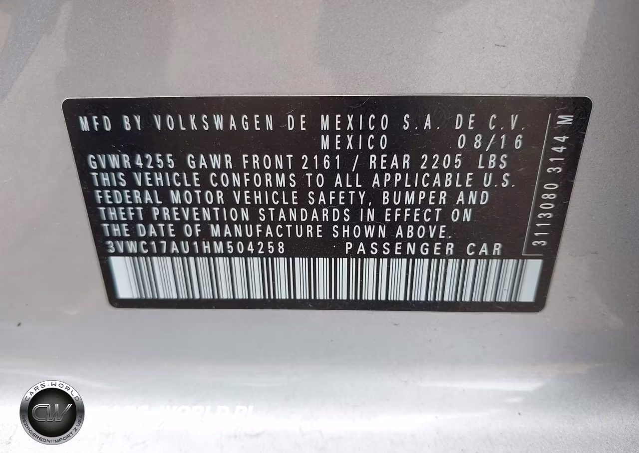 2017 Volkswagen Golf Sportwagen Tsi S VIN:3VWC17AU1HM504258 - 9