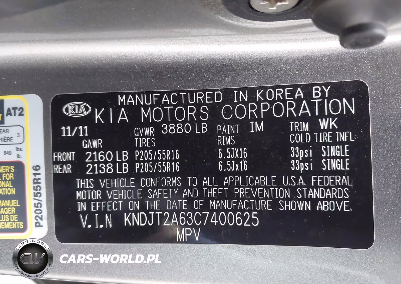 2012 Kia Soul + VIN:KNDJT2A63C7400625 - 9