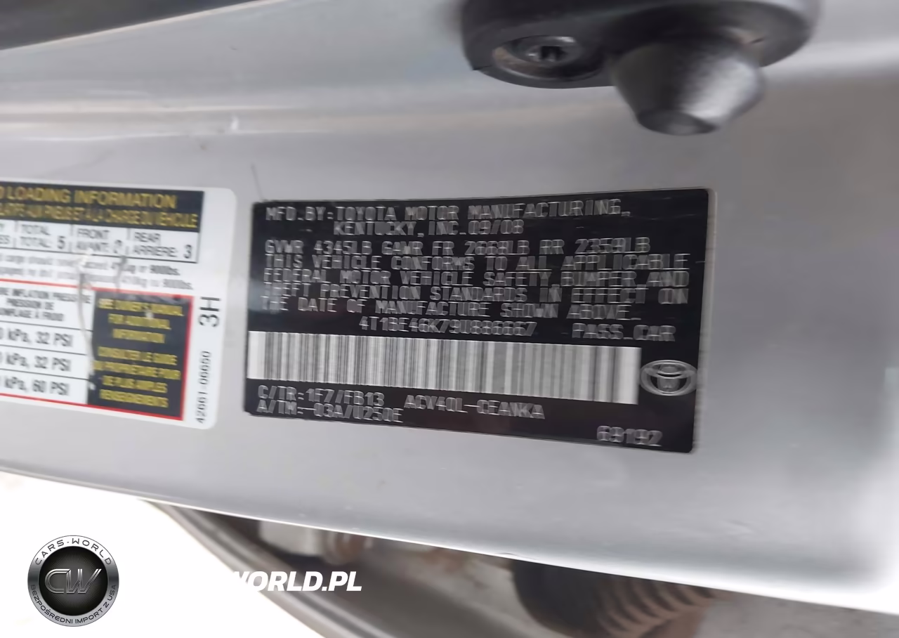 2009 Toyota Camry Le VIN:4T1BE46K79U886667 - 9
