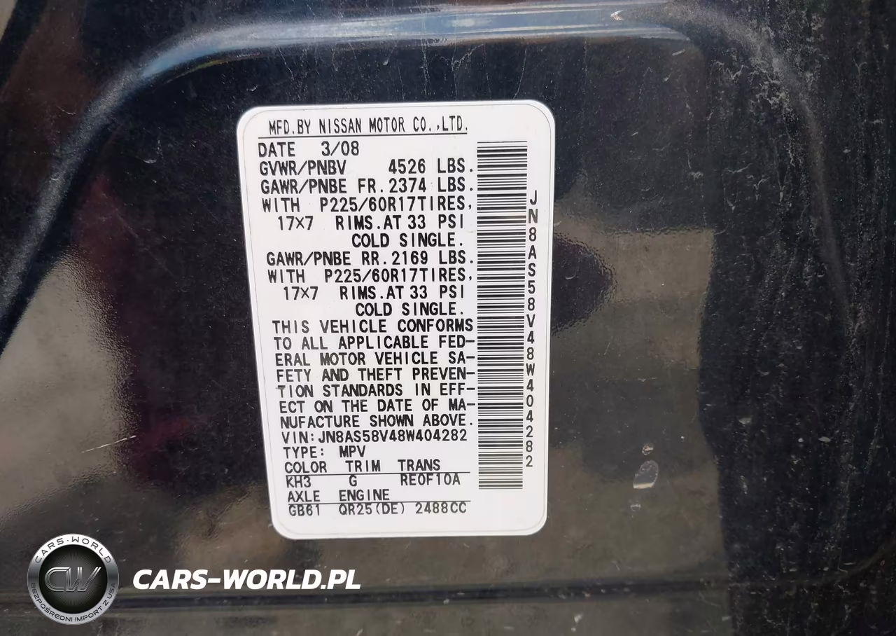 2008 Nissan Rogue Sl VIN:JN8AS58V48W404282 - 9