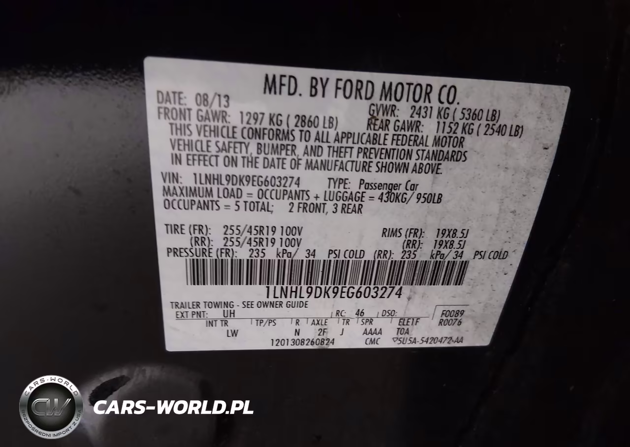2014 Lincoln Mks VIN:1LNHL9DK9EG603274 - 9