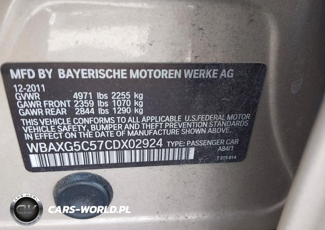 2012 BMW 528I VIN:WBAXG5C57CDX02924 - 9