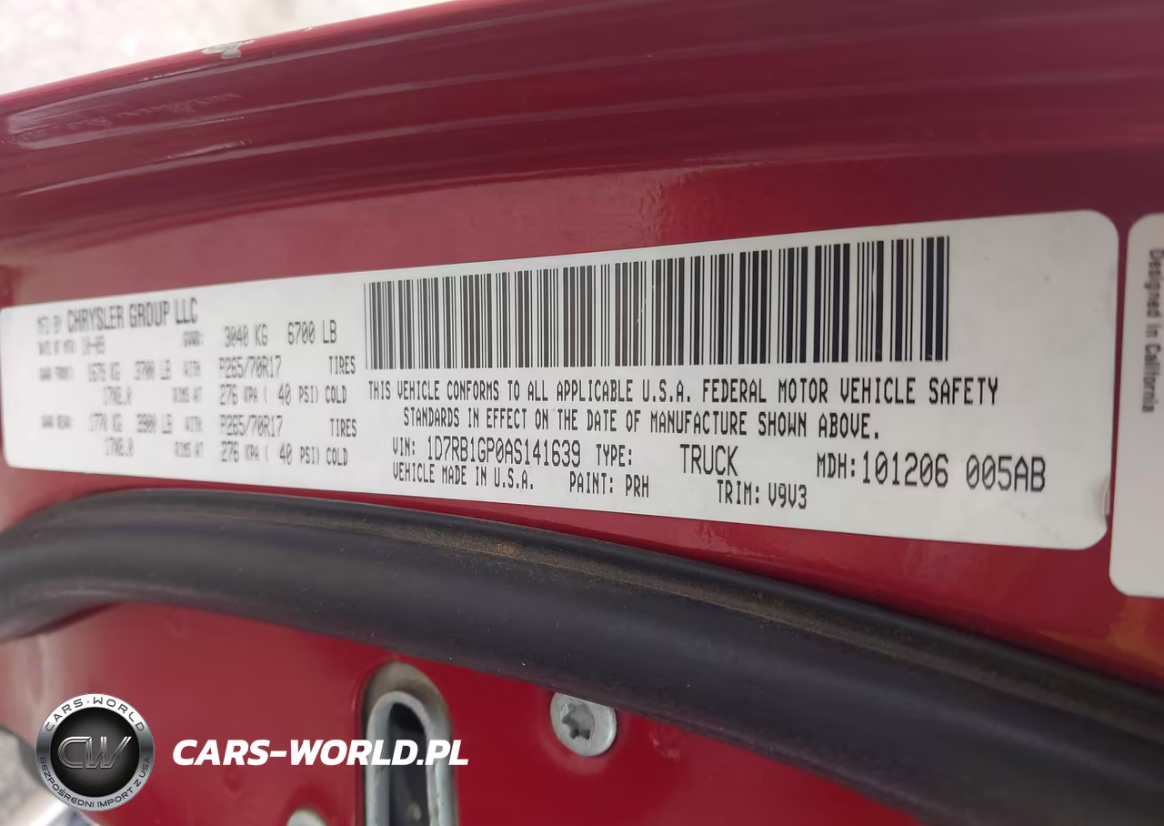 2010 Dodge Ram 1500 St VIN:1D7RB1GP0AS141639 - 9