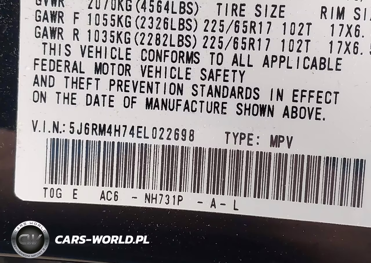 2014 Honda Cr-V Ex-L VIN:5J6RM4H74EL022698 - 9