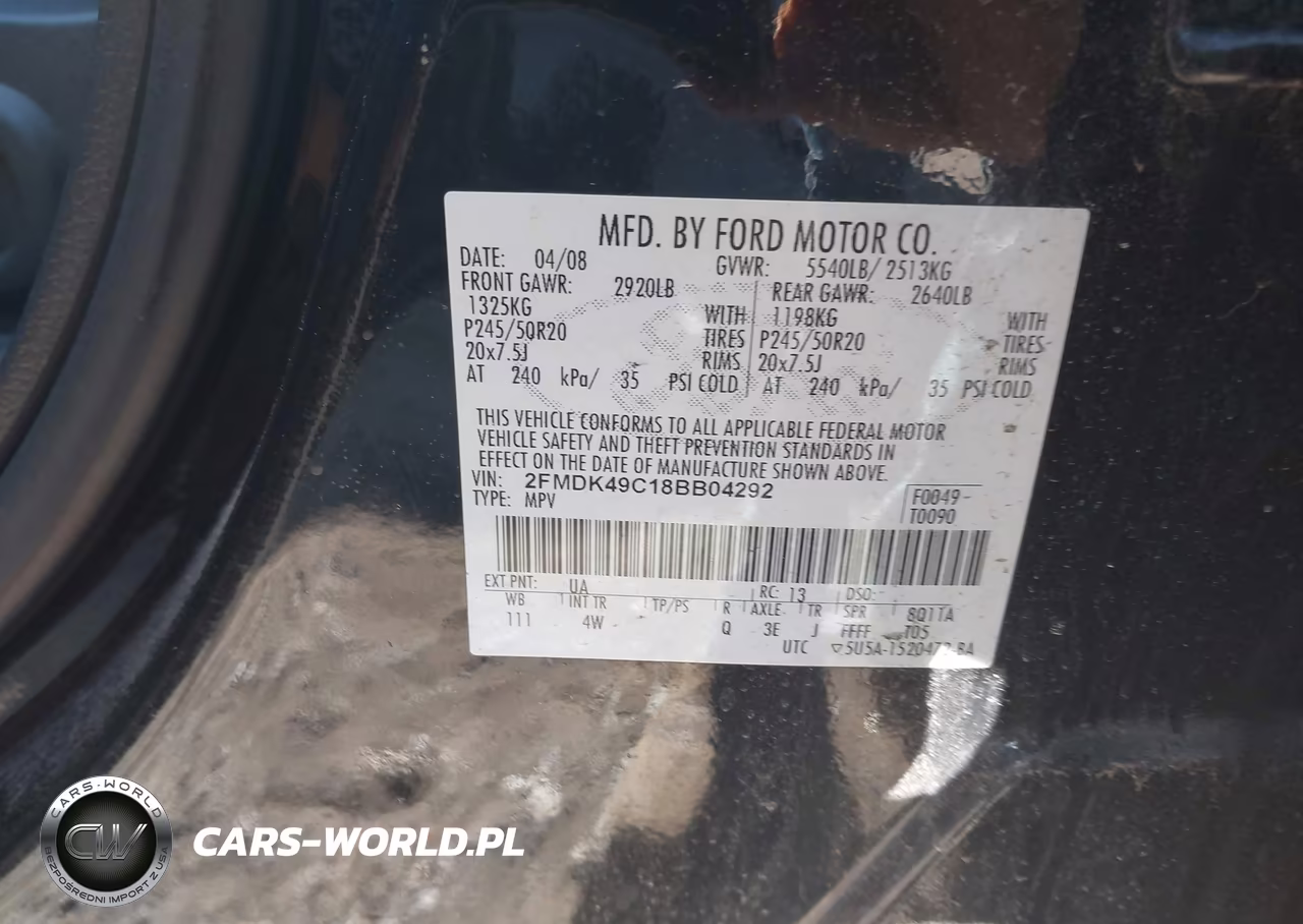 2008 Ford Edge Limited VIN:2FMDK49C18BB04292 - 9