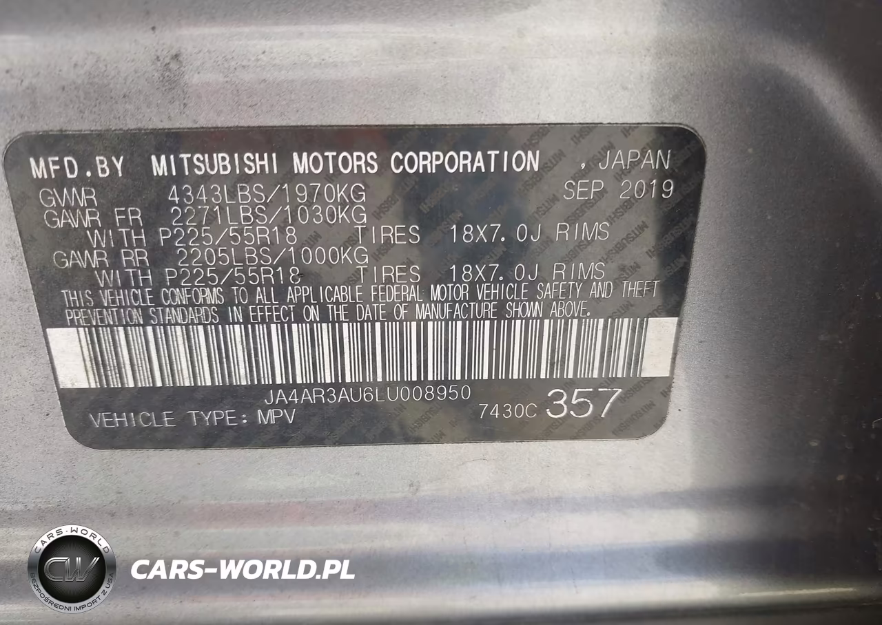 2020 Mitsubishi Outlander Sport VIN:JA4AR3AU6LU008950 - 9