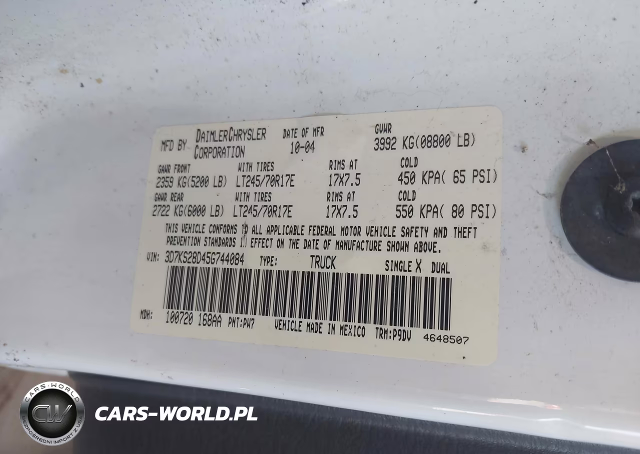 2005 Dodge Ram 2500 St VIN:3D7KS28D45G744084 - 9