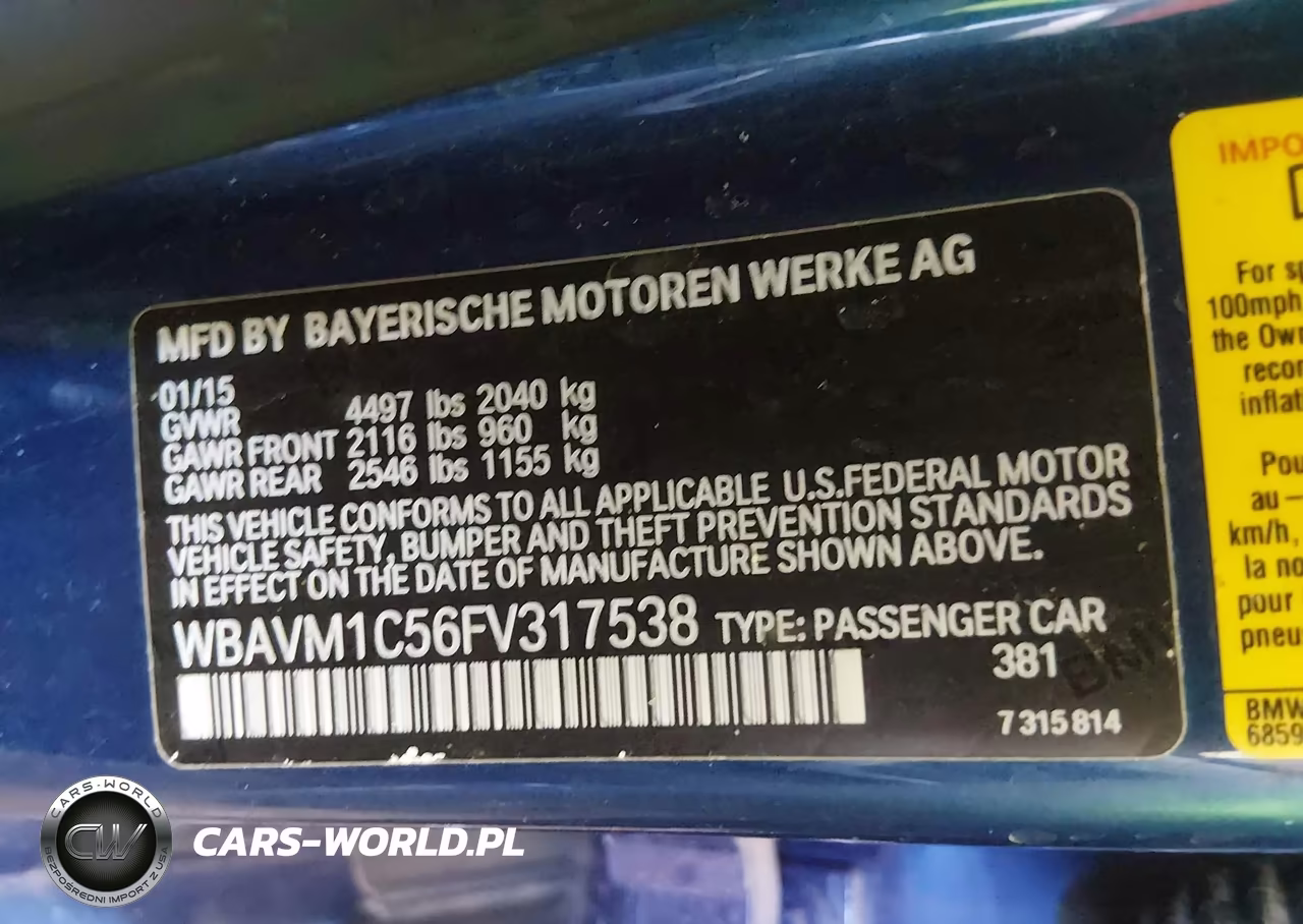 2015 BMW X1 Sdrive28I VIN:WBAVM1C56FV317538 - 9