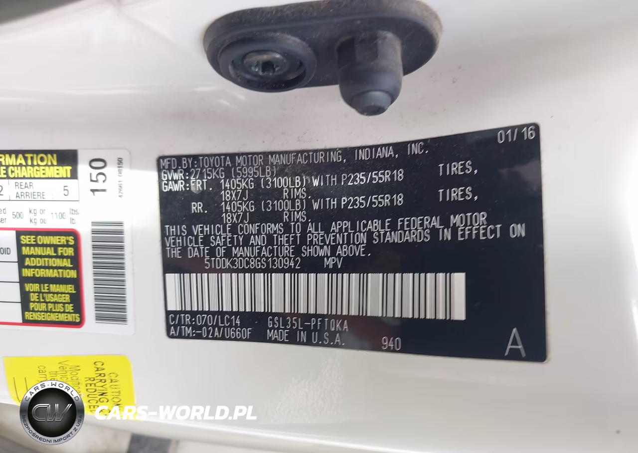 2016 Toyota Sienna Xle Premium 7 Passenger VIN:5TDDK3DC8GS130942 - 9
