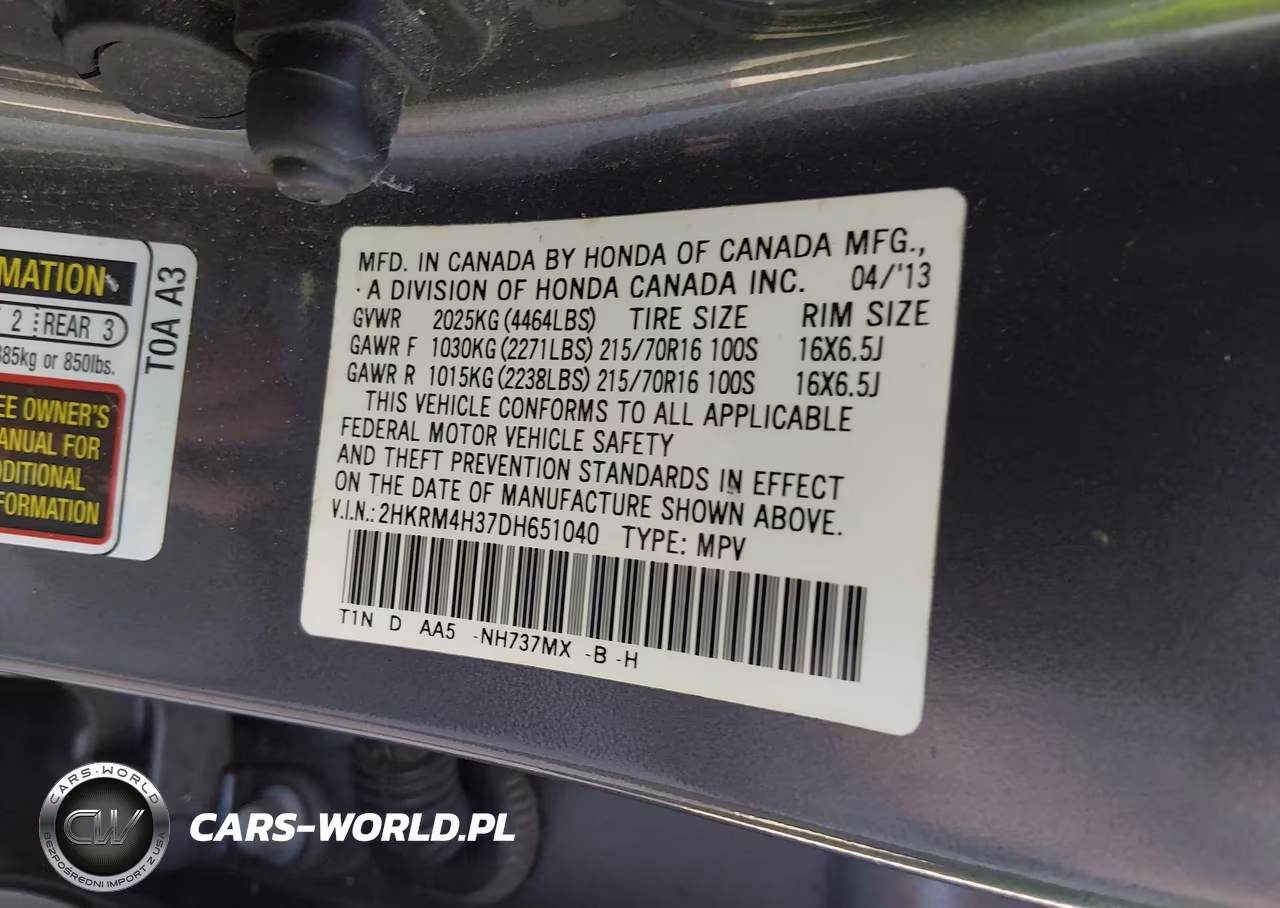 2013 Honda Cr-V Lx VIN:2HKRM4H37DH651040 - 9