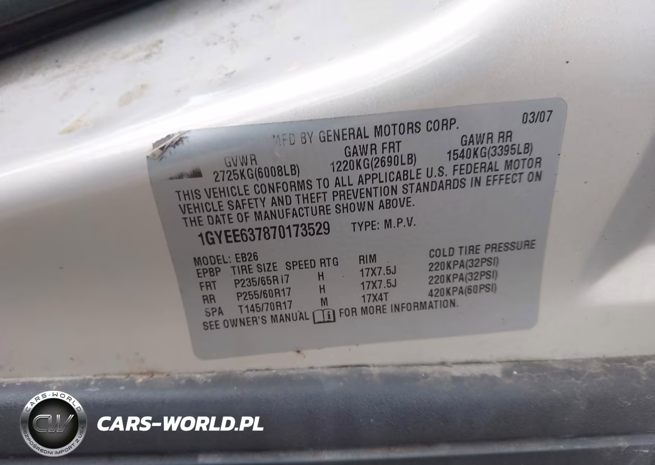 2007 Cadillac Srx V6 VIN:1GYEE637870173529 - 9