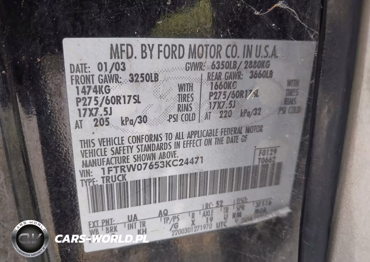 2003 Ford F-150 Lariat-Xlt VIN:1FTRW07653KC24471 - 9