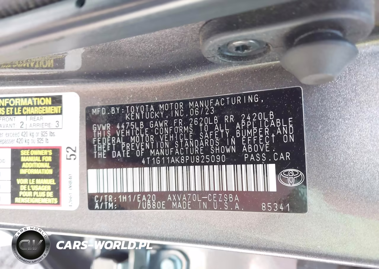 2023 Toyota Camry Se VIN:4T1G11AK8PU825090 - 9
