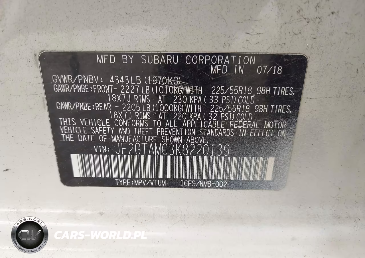 2019 Subaru Crosstrek 2.0I Limited VIN:JF2GTAMC3K8220139 - 9