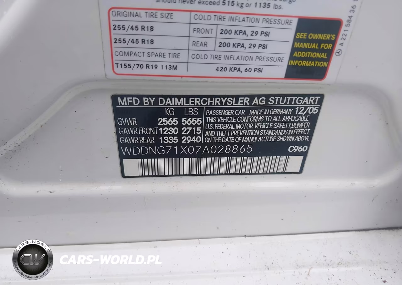 2007 Mercedes-Benz S 550 VIN:WDDNG71X07A028865 - 9