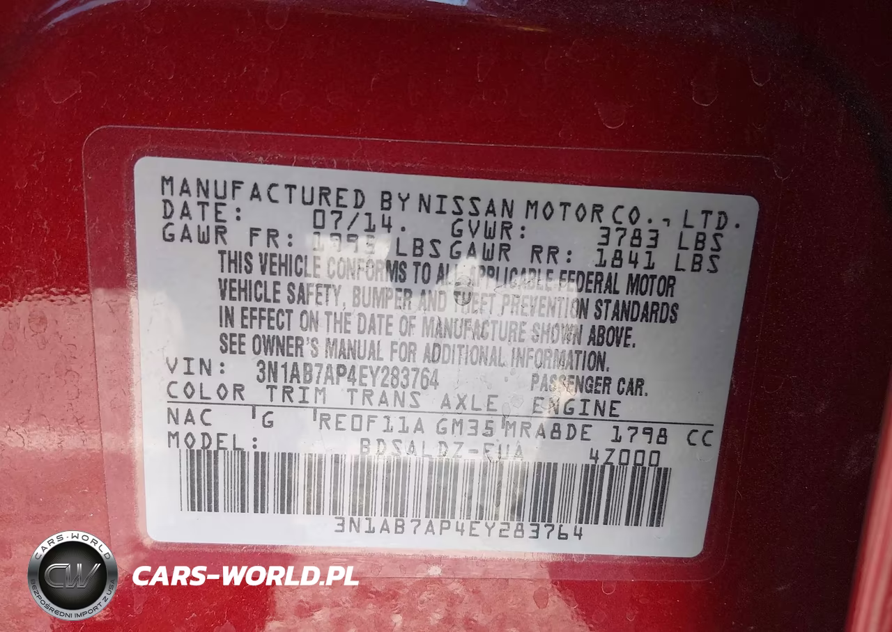 2014 Nissan Sentra Sv VIN:3N1AB7AP4EY283764 - 9