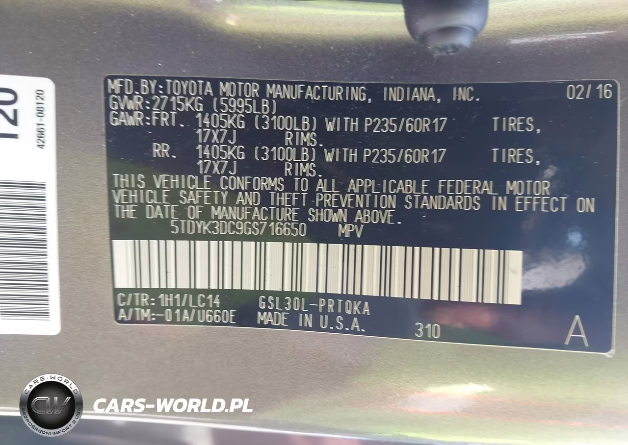 2016 Toyota Sienna Xle 8 Passenger VIN:5TDYK3DC9GS716650 - 9
