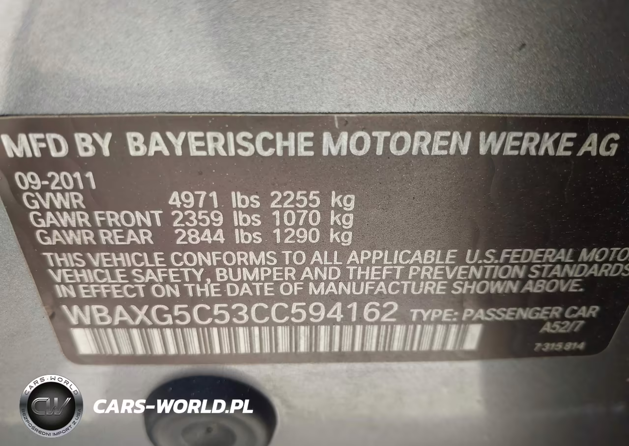 2012 BMW 528I VIN:WBAXG5C53CC594162 - 9