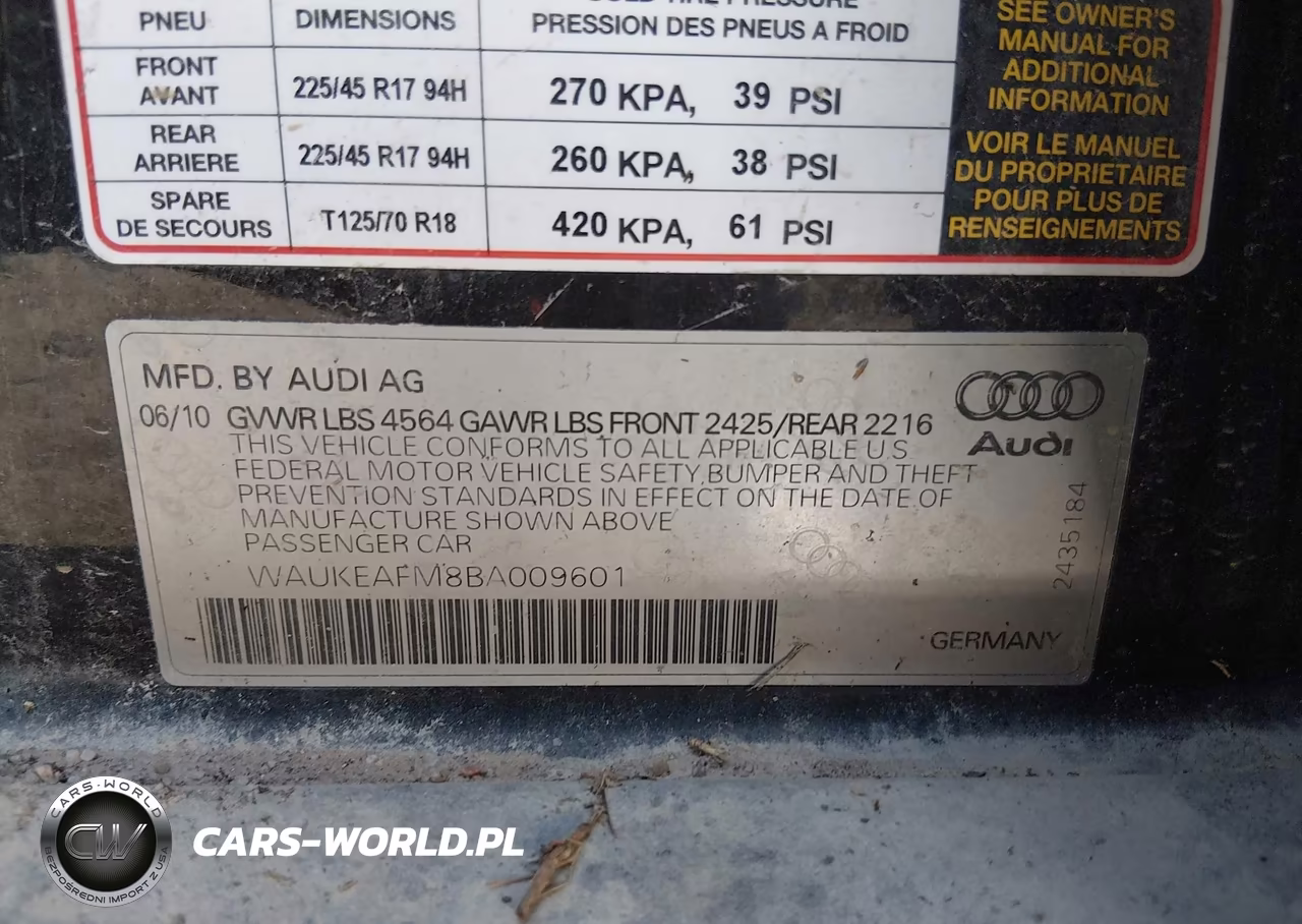 2011 Audi A3 2.0T Premium VIN:WAUKEAFM8BA009601 - 9