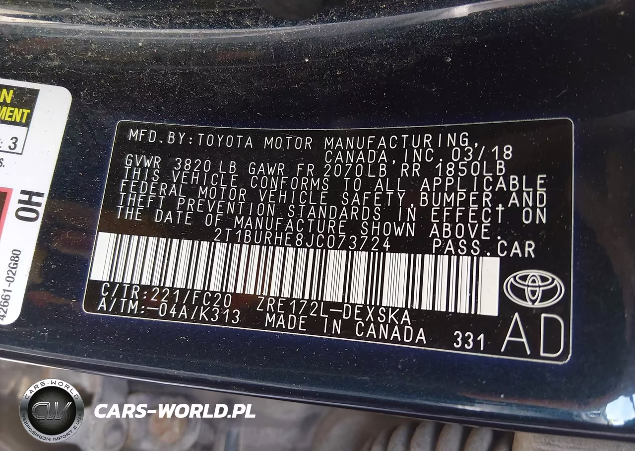 2018 Toyota Corolla Se VIN:2T1BURHE8JC073724 - 9