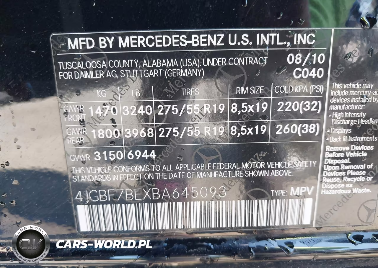 2011 Mercedes-Benz Gl 450 4Matic VIN:4JGBF7BEXBA645093 - 9