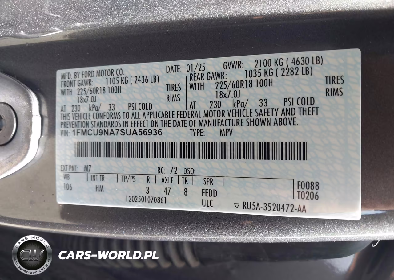 2025 Ford Escape St-Line Select VIN:1FMCU9NA7SUA56936 - 9