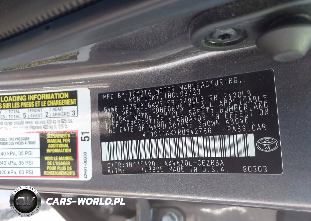 2024 Toyota Camry Le VIN:4T1C11AK7RU842786 - 9