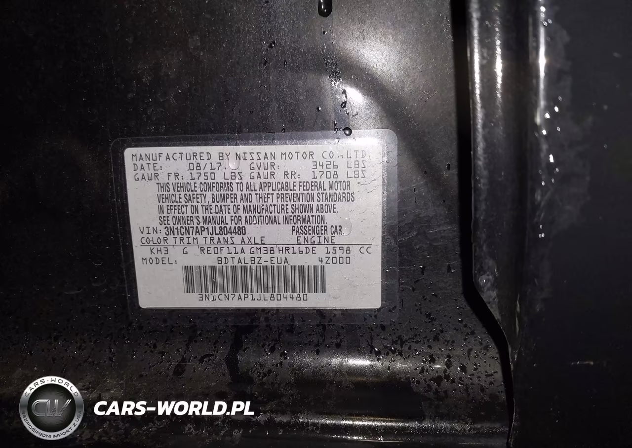 2018 Nissan Versa 1.6 Sv VIN:3N1CN7AP1JL804480 - 9