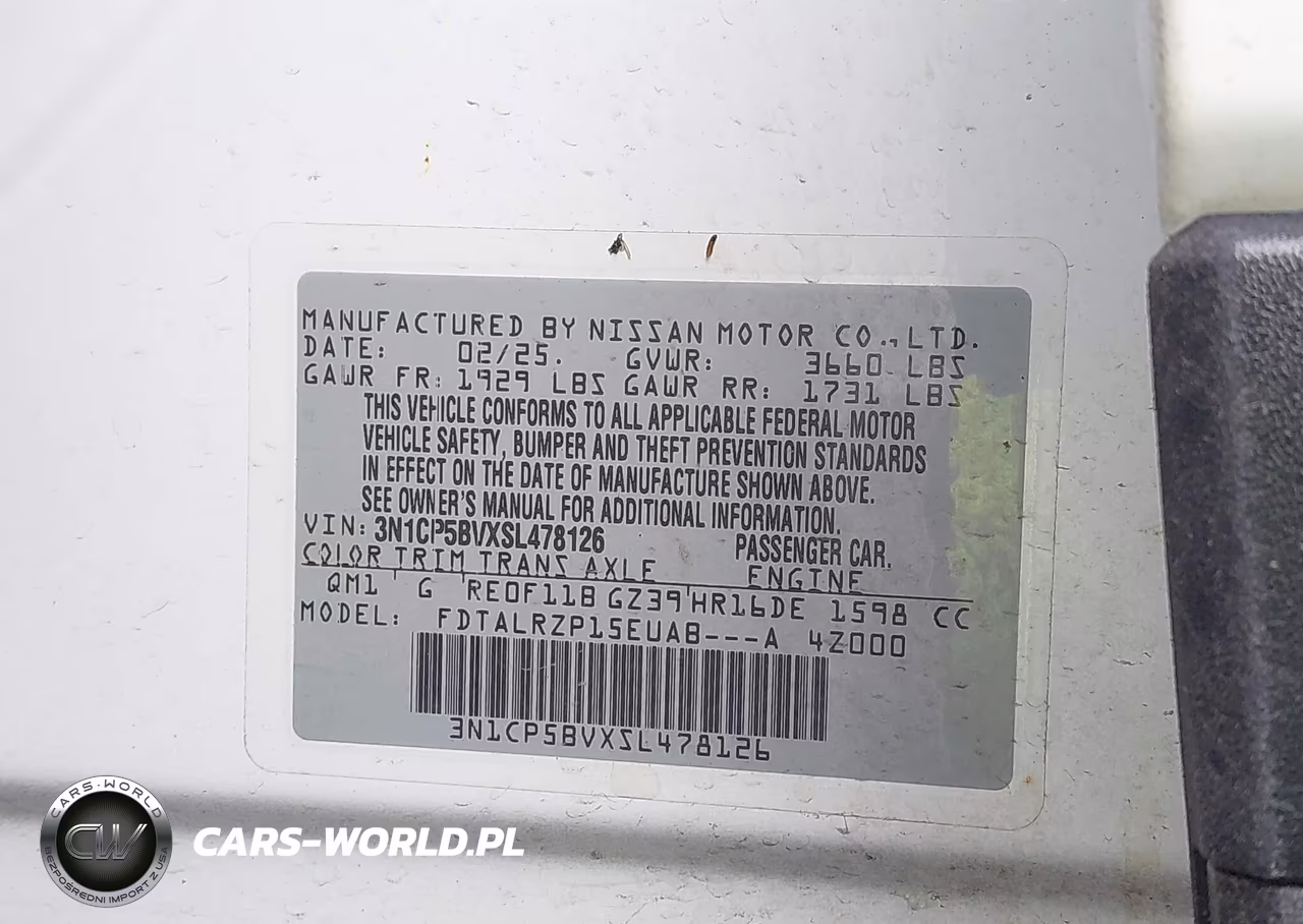 2025 Nissan Kicks Play S VIN:3N1CP5BVXSL478126 - 9