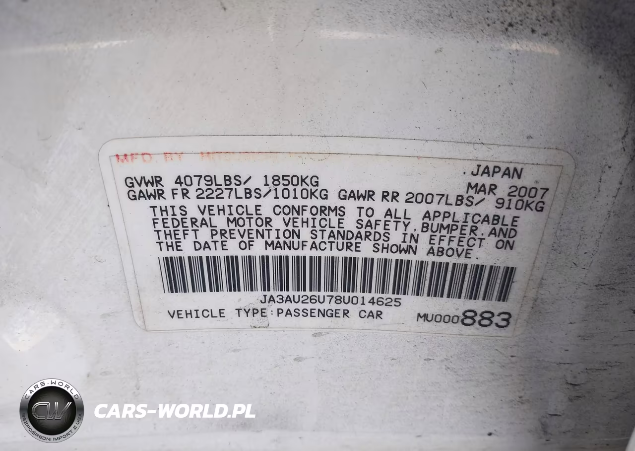 2008 Mitsubishi Lancer De-Es VIN:JA3AU26U78U014625 - 9
