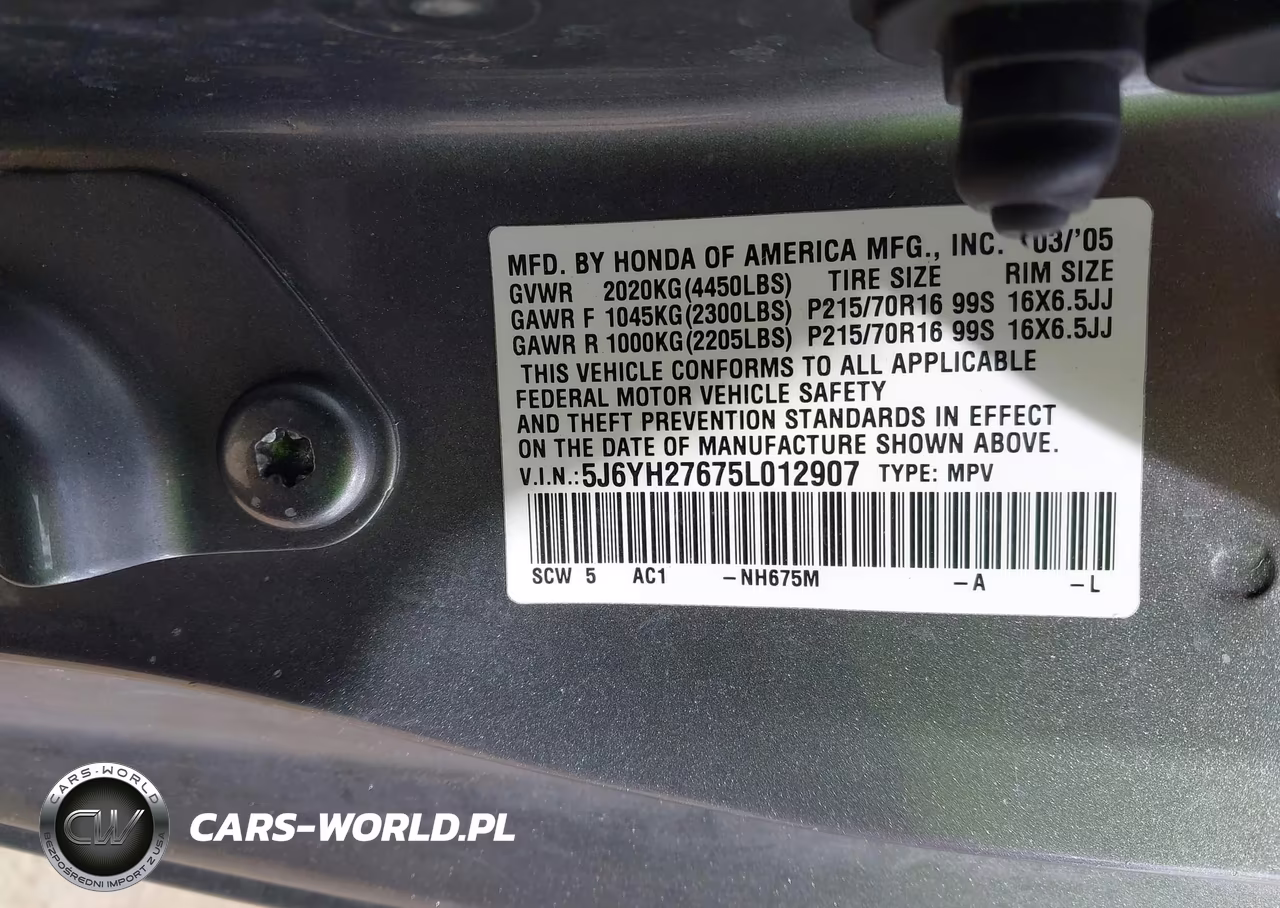 2005 Honda Element Ex VIN:5J6YH27675L012907 - 9