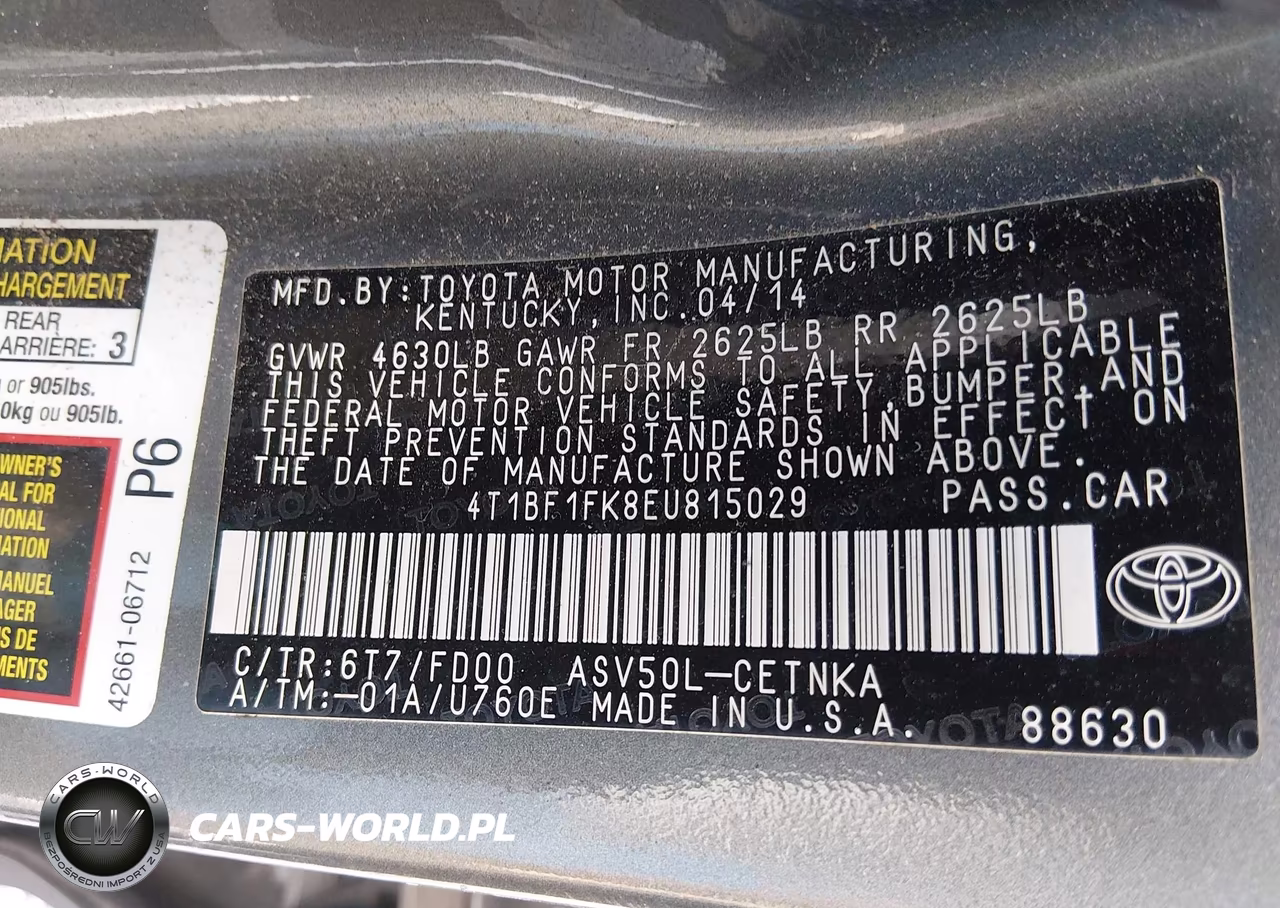 2014 Toyota Camry Le VIN:4T1BF1FK8EU815029 - 9