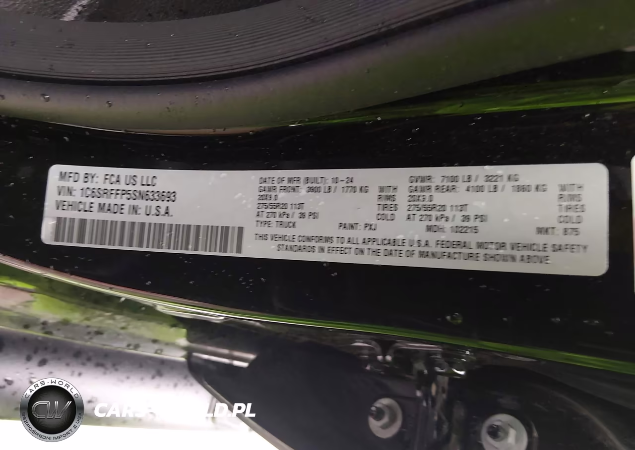 2025 Ram 1500 VIN:1C6SRFFP5SN633693 - 9