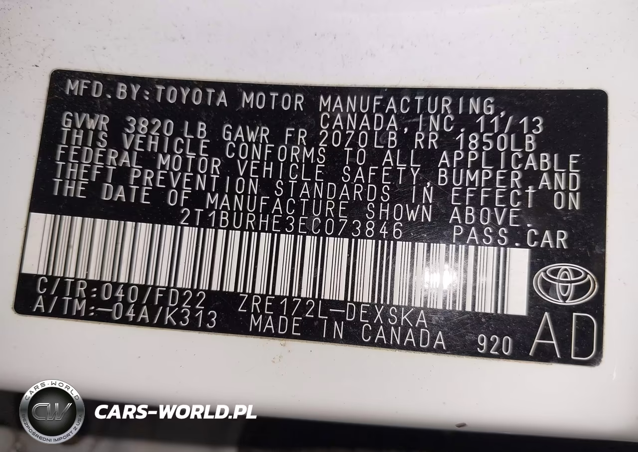2014 Toyota Corolla S Plus VIN:2T1BURHE3EC073846 - 9
