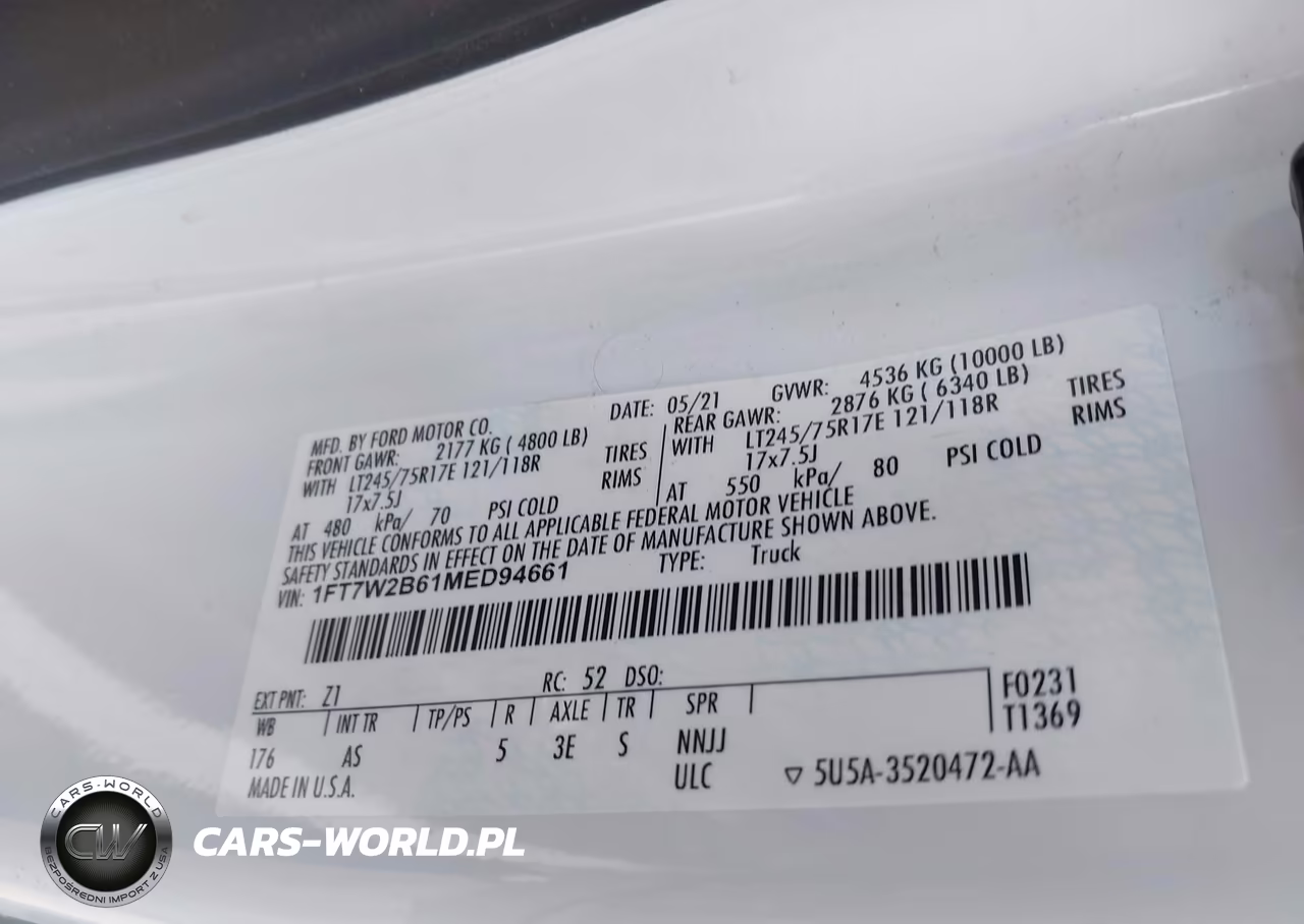 2021 Ford F-250 Xl VIN:1FT7W2B61MED94661 - 9