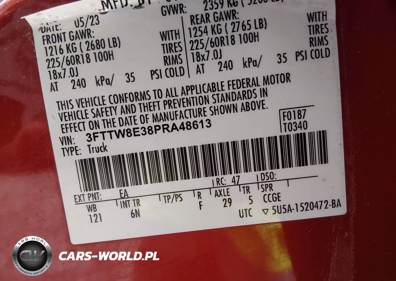 2023 Ford Maverick Lariat VIN:3FTTW8E38PRA48613 - 9